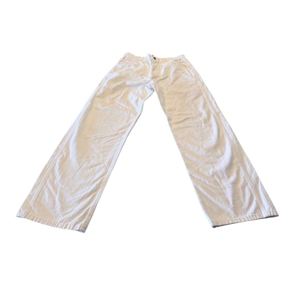 Vintage Sears Painter Pants Mens 30x30 White Cotton Union Made USA Carpenter